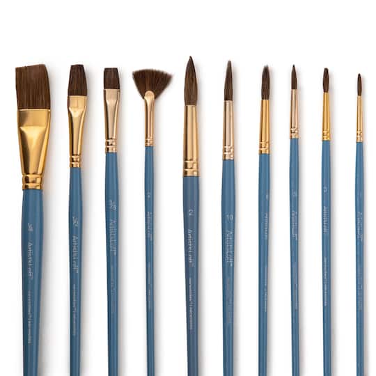 Artists Loft; Necessities™ Brown Synthetic Brush Set by Artist's Loft™; Category:Multi-Purpose; Image:1